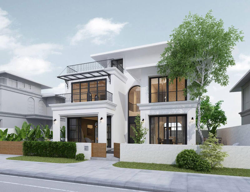 The luxurious, upscale beauty of an 8m-facade townhouse villa design with captivating modern architecture. (Source: Internet)