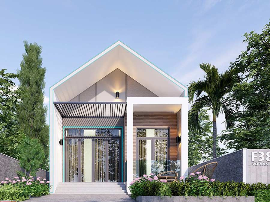 Refined and impressive beauty from a 5m-facade townhouse villa design with a tall pitched roof. (Source: Internet)