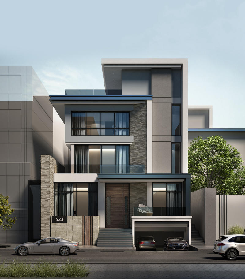 The modern, luxurious, and grand beauty in an upscale 4-story townhouse villa design. (Source: Internet)