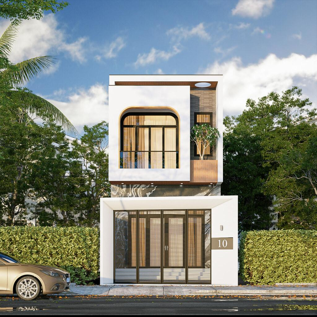Impressive and harmonious beauty from a 7m-facade townhouse villa design with sharp design lines (Source: Internet)