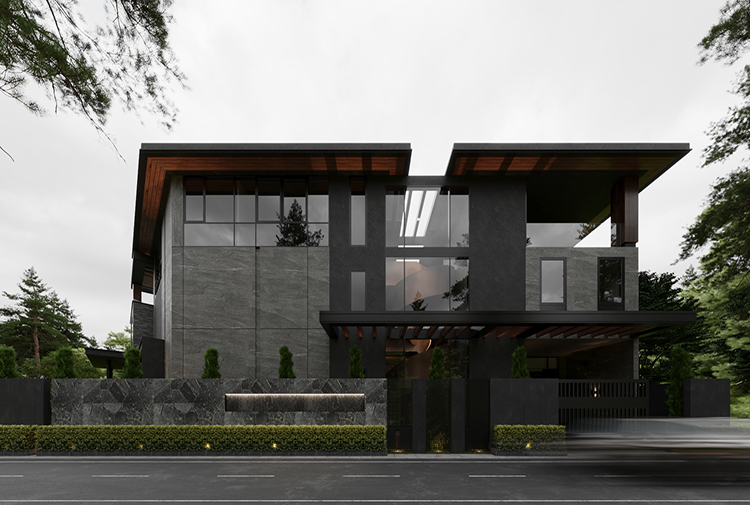 Impressive with the strong, box-like appearance of a Modern townhouse villa design (Source: Internet)