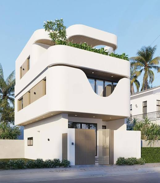 The unique, soft design of a Modern townhouse villa design brings a distinctive beauty. (Source: Internet)