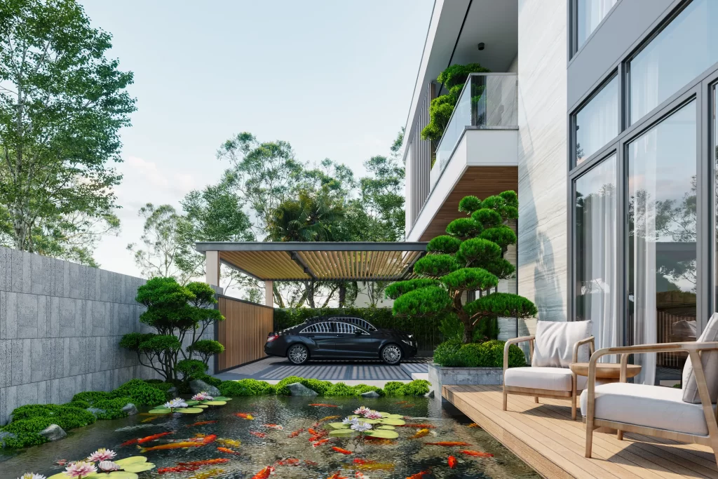 The refined combination of modern architecture and Eastern philosophy at a 500m2 Zen-style garden villa. (Source: Internet)