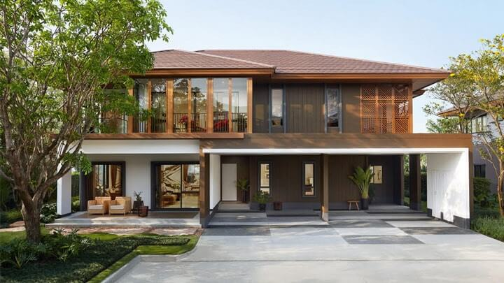 The luxurious, stately beauty of a 500m2 Thai-roof garden villa with impressive architecture. (Source: Internet)