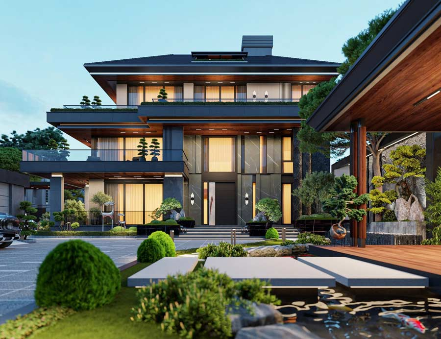 A still beauty and absolute energy balance at a 500m2 Zen-style garden villa. (Source: Internet)