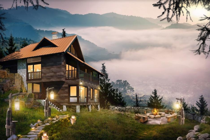 Khối kiến trúc bám sát triền đồi, mở ra tầm nhìn Panorama bao quát xuống thung lũng xanh mát bên dưới. (Nguồn ảnh: Internet)
