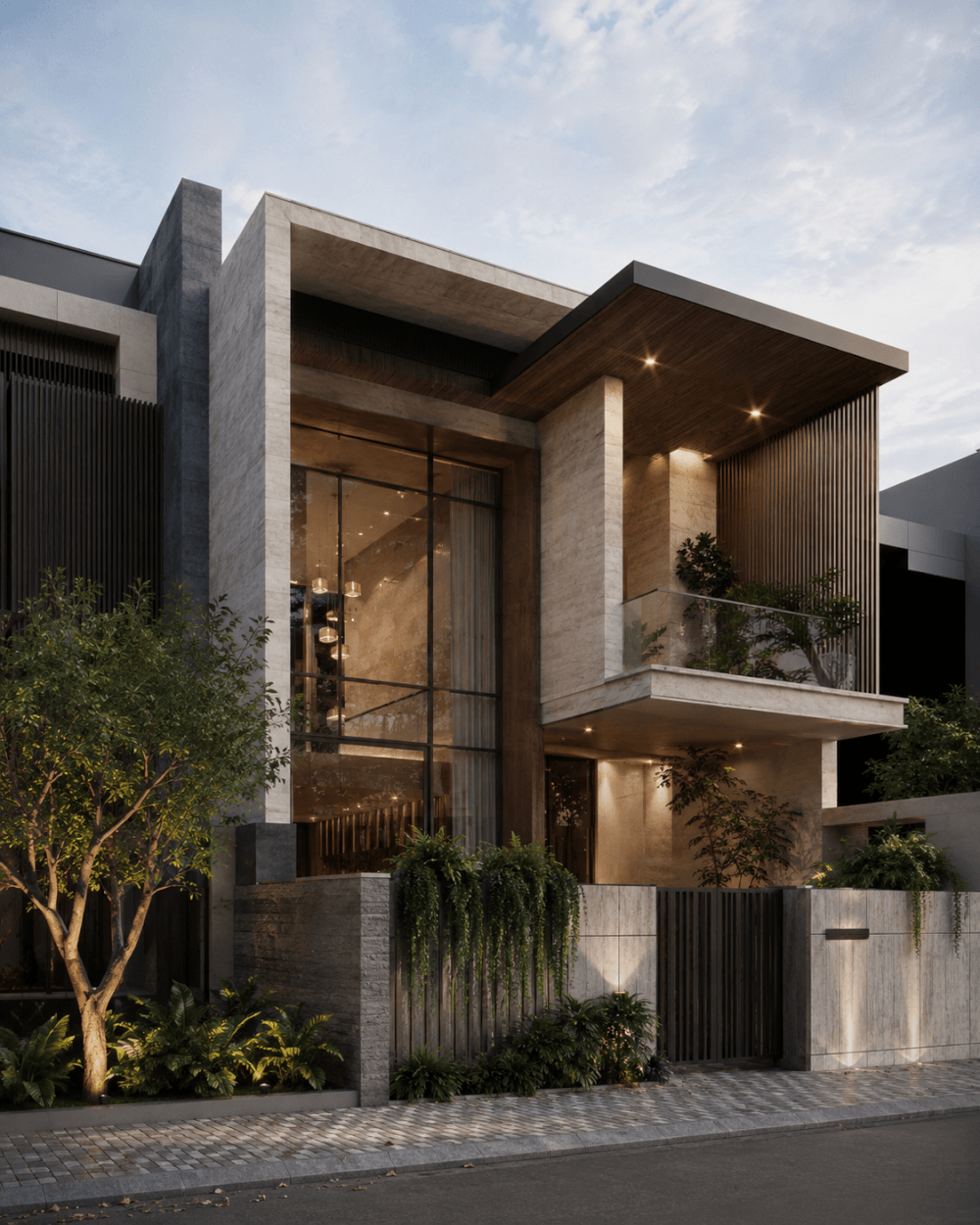 Contemporary cân bằng giữa thẩm mỹ và công năng bằng cách xử lý hài hòa các mảng đặc rỗng