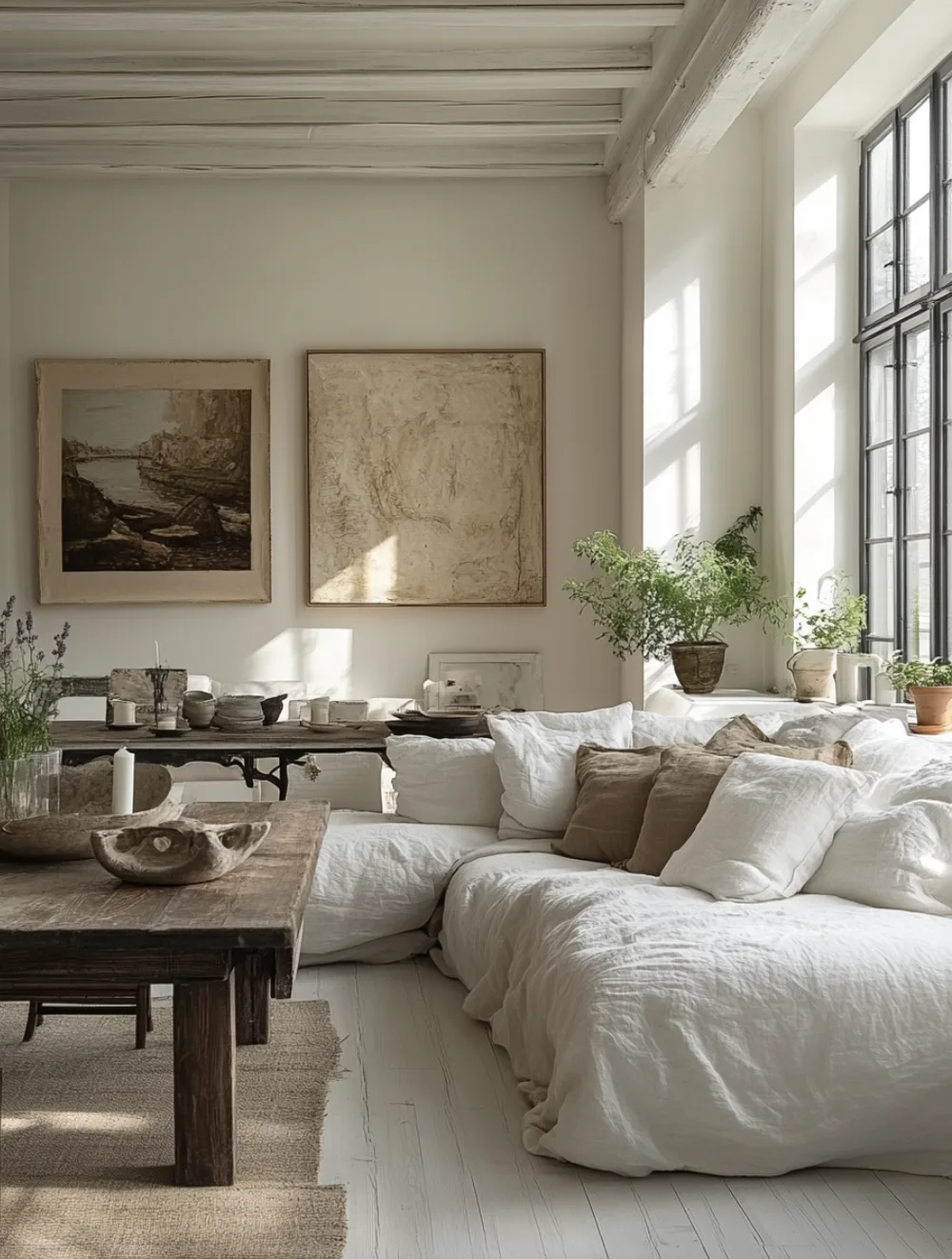 Ánh sáng tự nhiên kết hợp nhiều lớp chiếu sáng nhân tạo giúp không gian Scandinavian sáng thoáng và dễ chịu (Nguồn hình: Internet)