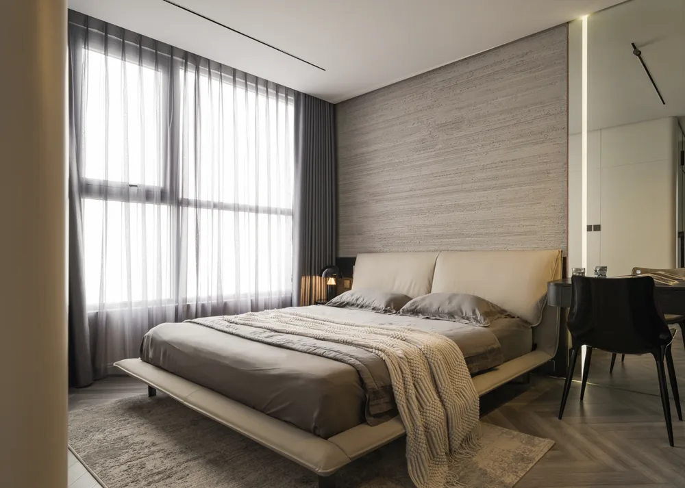 Modern Luxury tạo phòng ngủ sang trọng, tinh tế nhờ tỷ lệ cân đối, vật liệu cao cấp và chi tiết được tiết chế