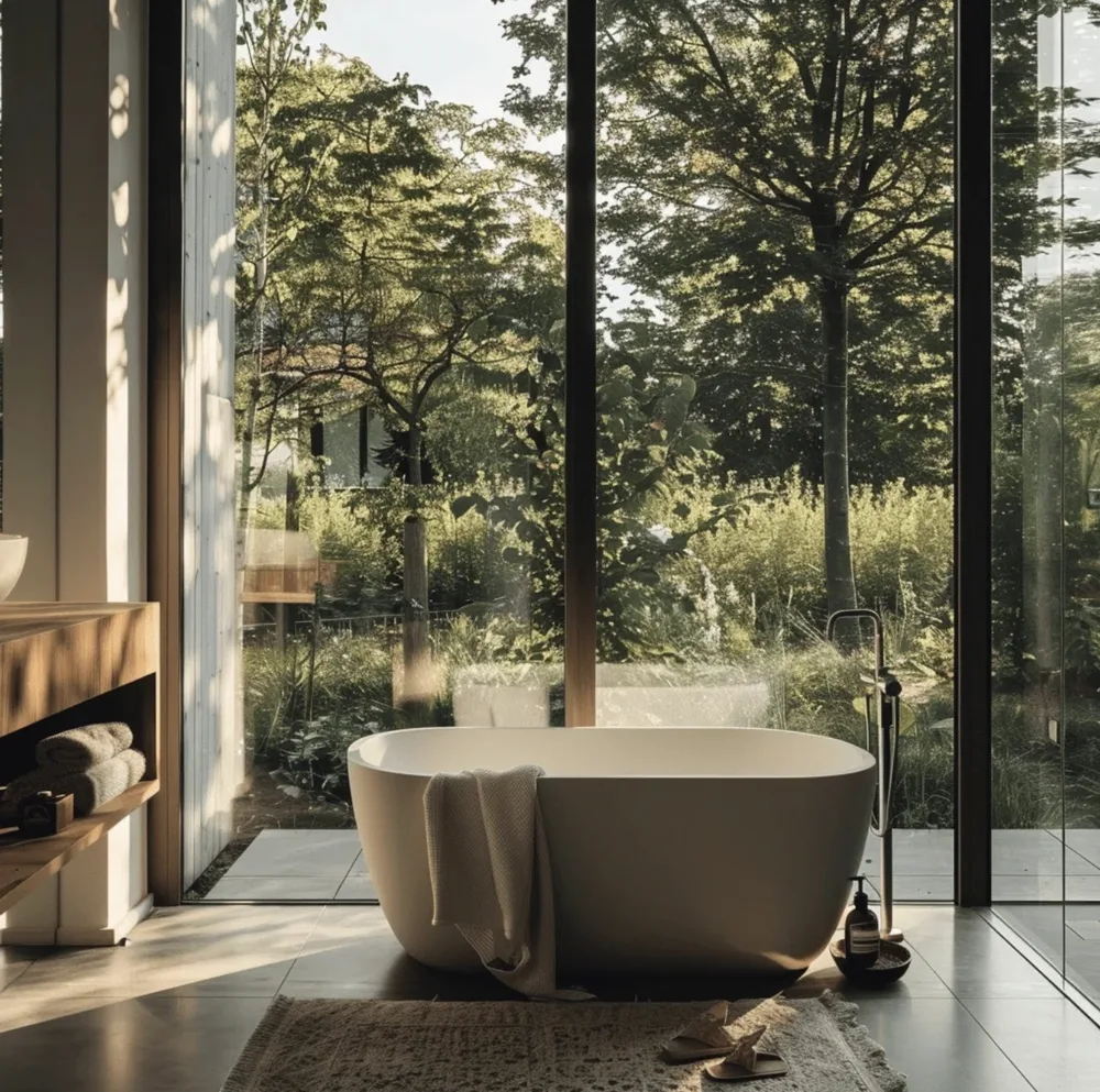 Phòng tắm Scandinavian sử dụng vật liệu tối giản, màu sắc nhẹ và hình khối gọn gàng, thanh lịch (Nguồn hình: Internet)